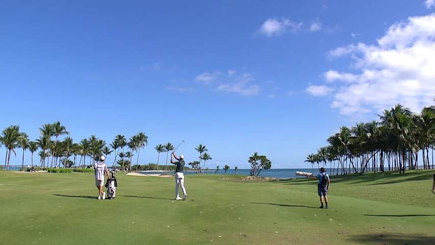 Christo Lamprecht uses nice approach to yield birdie at The Bahamas Golf Classic