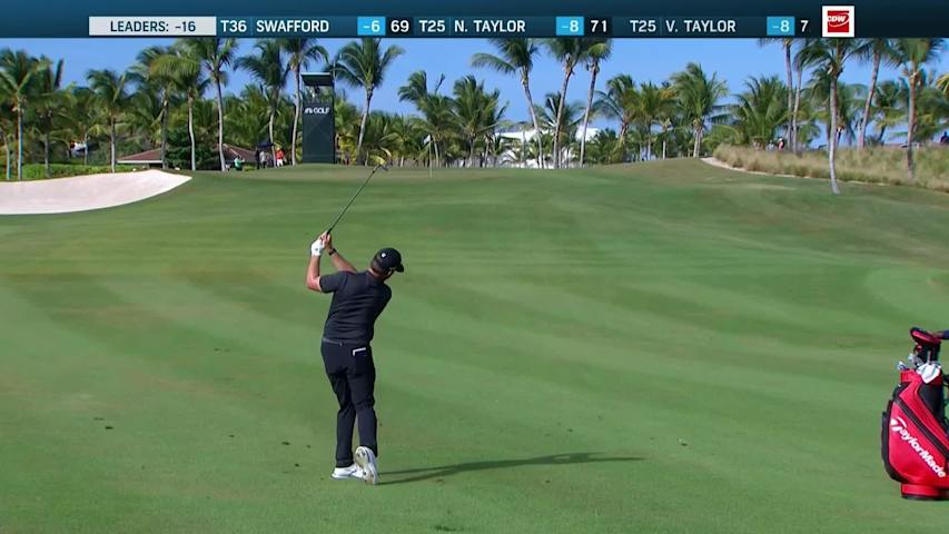 Chad Ramey sticks approach to set up birdie at Corales Puntacana