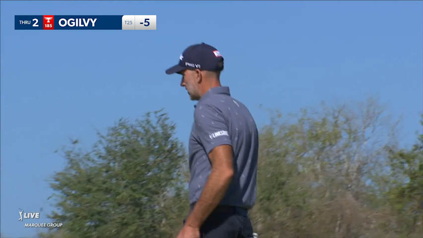 Geoff Ogilvy sinks a 23-foot birdie putt at Mexico Open