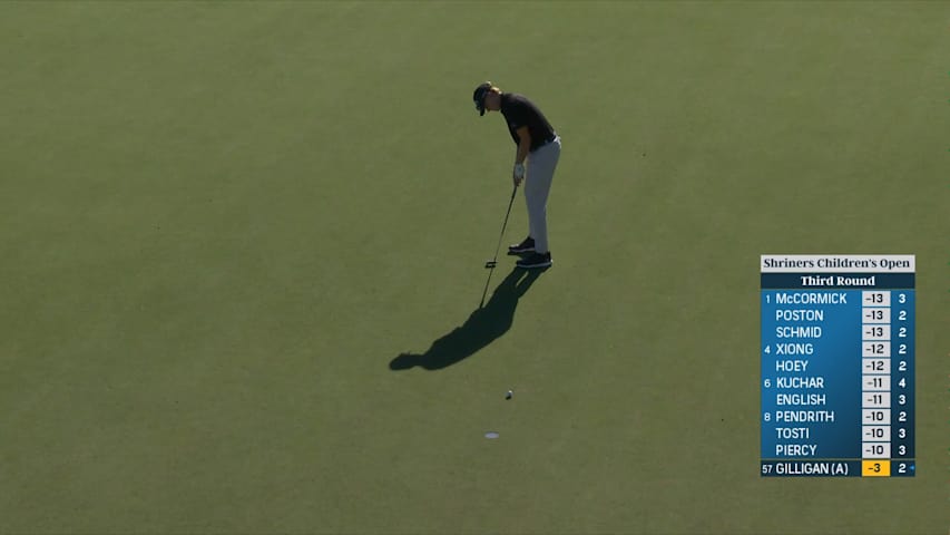 Ian Gilligan bends in 12-foot birdie putt at Shriners Children's Open