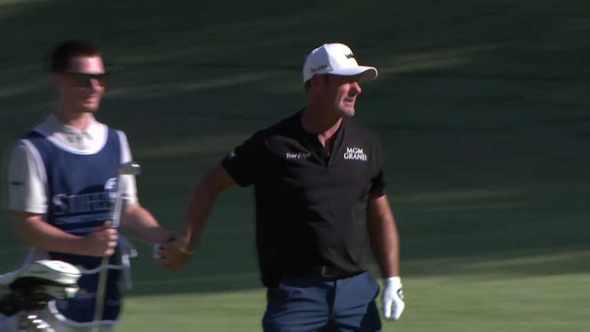Alex Cejka makes birdie on No. 17 at Stifel Charity Classic