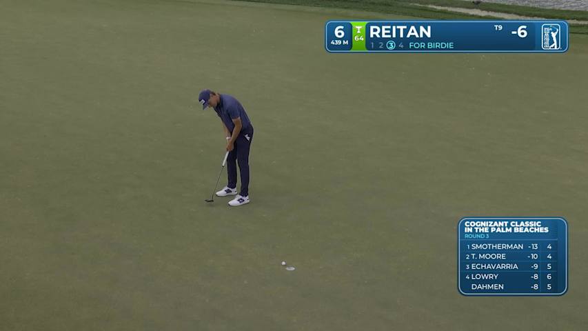 Kristoffer Reitan makes 8-foot birdie putt on No. 6 at Cognizant Classic