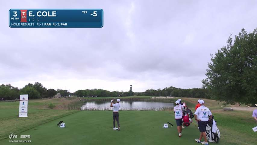 Eric Cole drains 23-foot birdie putt on No. 3 at Valero