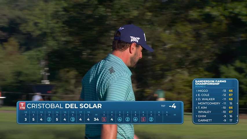 Cristobal Del Solar sinks 14-foot birdie putt on No. 7 at Sanderson Farms