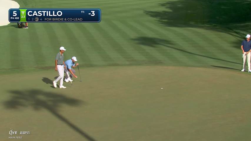 Ricky Castillo sinks a 24-foot birdie putt on No. 5 at THE PLAYERS