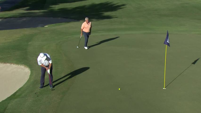 Marco Dawson sinks birdie putt from the fringe at Charles Schwab
