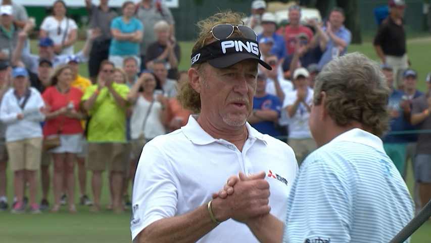 Miguel Angel Jimenez birdies the first playoff hole to win at Mississippi Gulf