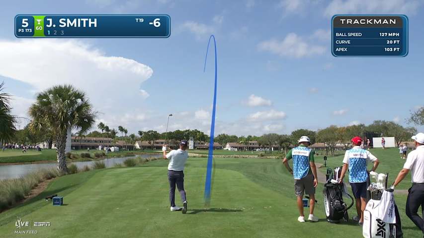 Jordan L Smith hits 173-yard tee shot to 2 feet, nearly aces No. 5 at Cognizant Classic