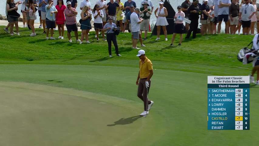 Ricky Castillo holes out 25-foot birdie putt from fairway at Cognizant Classic