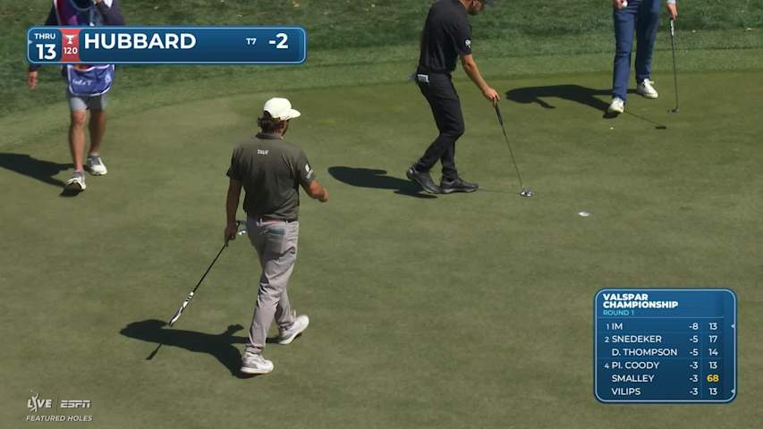Mark Hubbard holes out 30-foot birdie putt on No. 4 at Valspar