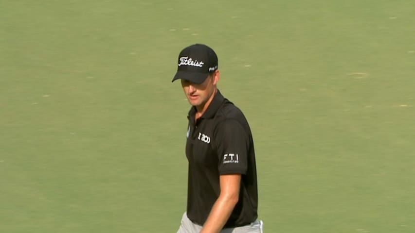 Webb Simpson birdies the 72nd hole at Wyndham