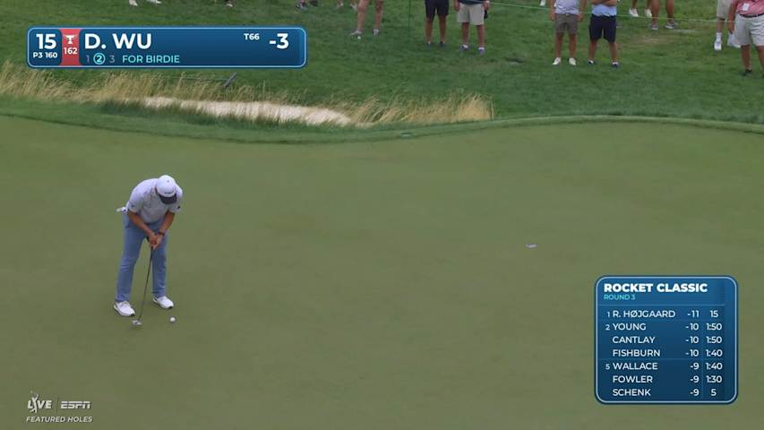 Dylan Wu drains 14-foot putt for birdie on No. 15 at Rocket Classic