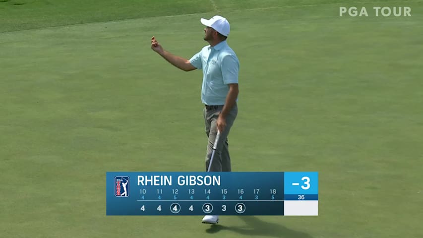 Rhein Gibson sinks 26-footer for birdie at AT&T Byron Nelson