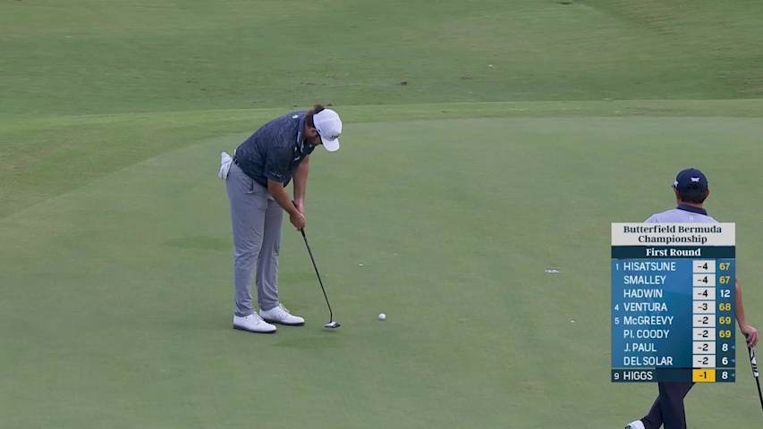 Harry Higgs makes birdie on No. 18 at Butterfield Bermuda
