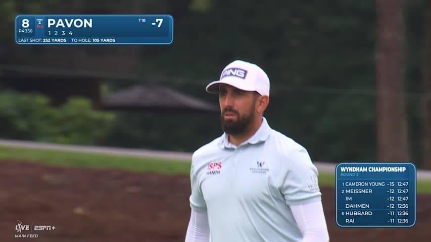Matthieu Pavon makes birdie on No. 8 at Wyndham