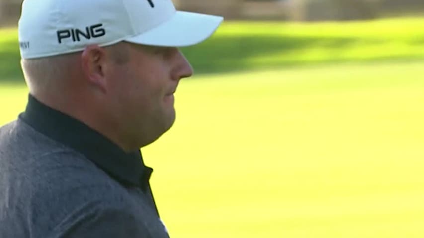 Kyle Jones sinks 41-footer for eagle at Genesis Open