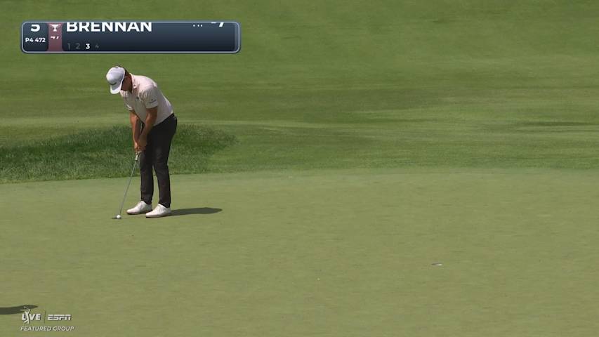 Michael Brennan sinks 14-foot putt for birdie on No. 5 at BMW Championship
