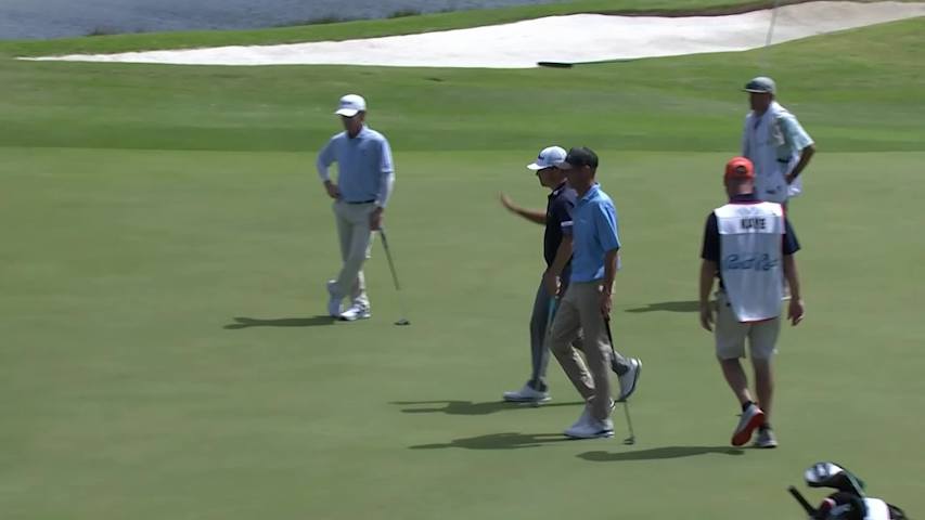 Patrick Flavin holes long birdie putt at Puerto Rico