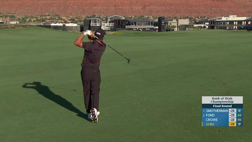 Doug Ghim makes 2-foot birdie putt on No. 18 at Bank of Utah