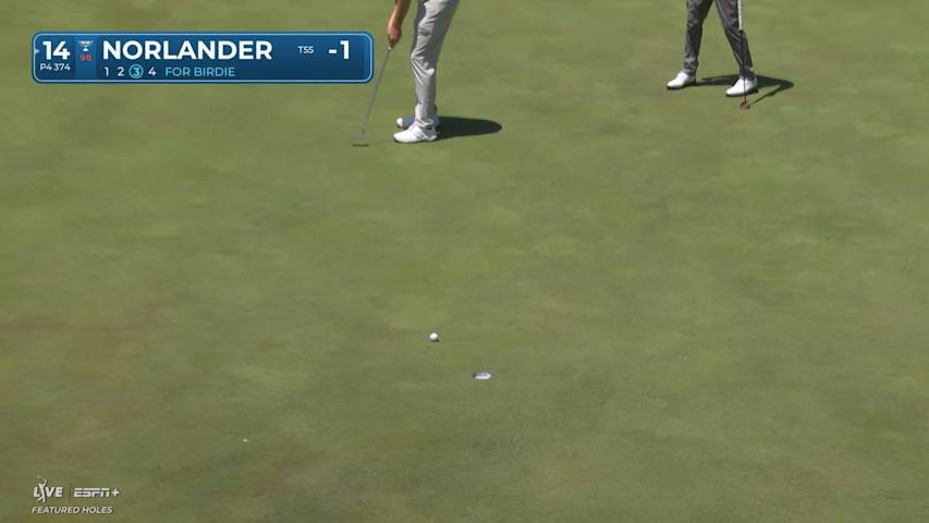 Henrik Norlander makes birdie on No. 14 at John Deere