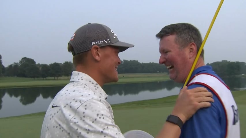 Vincent Norrman makes par putt to win in playoff at Barbasol
