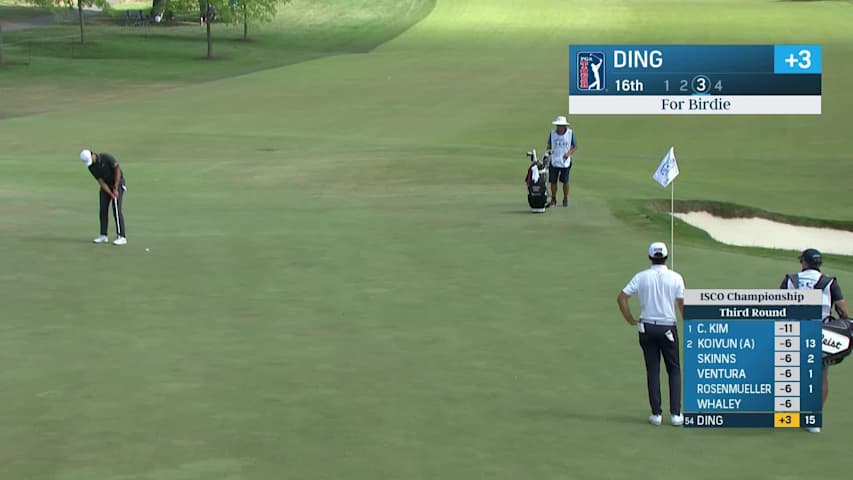 Wenyi Ding sinks a 34-foot birdie putt on No. 16 at ISCO Championship