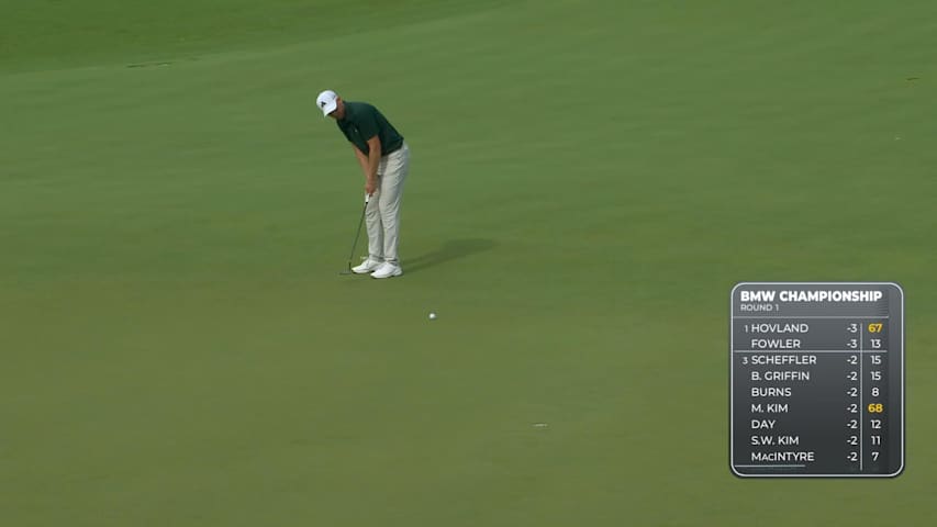 Daniel Berger makes birdie on No. 10 at BMW Championship