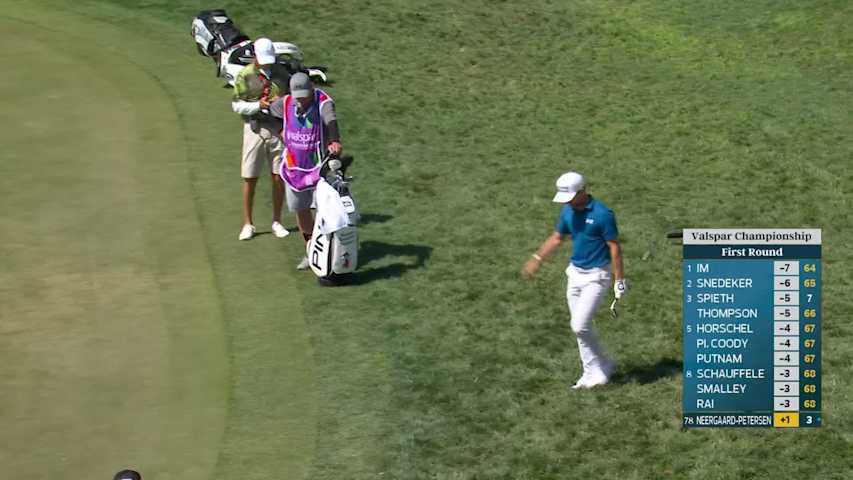 Rasmus Neergaard-Petersen sinks 37-foot birdie putt on No. 13 at Valspar