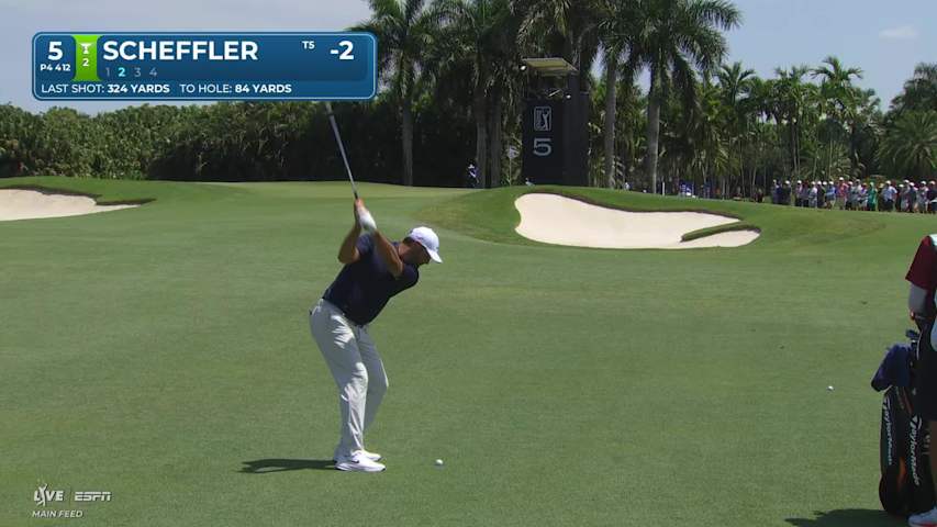 Scottie Scheffler makes birdie on No. 5 at Cadillac