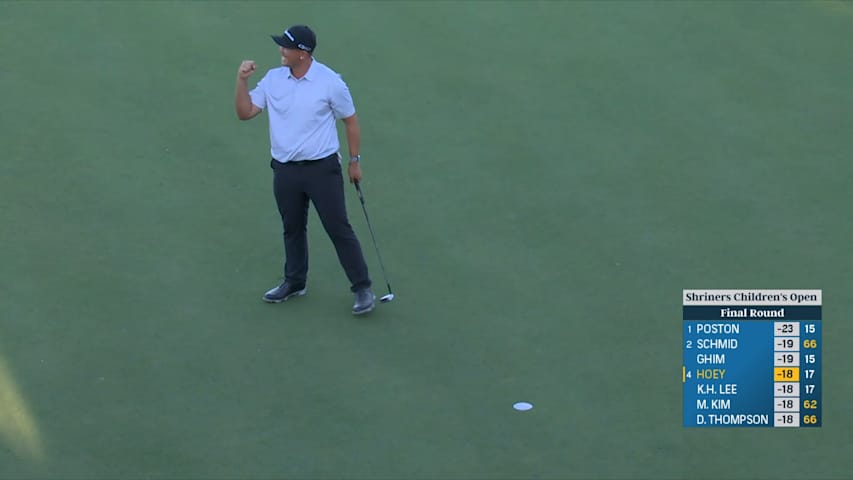 Rico Hoey makes finishing birdie at Shriners Children's Open