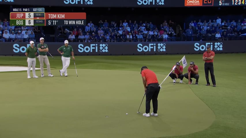Tom Kim wins final hole of regulation to force OT at TGL
