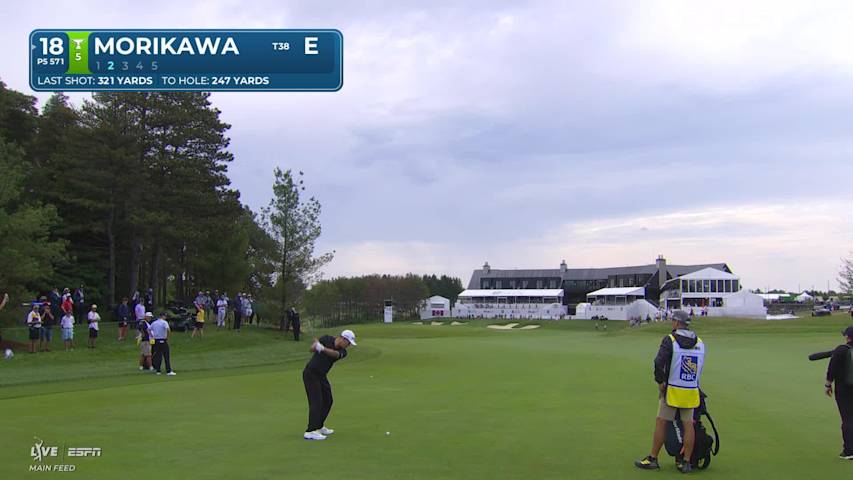 Collin Morikawa drains 5-foot putt for birdie on No. 18 at RBC Canadian
