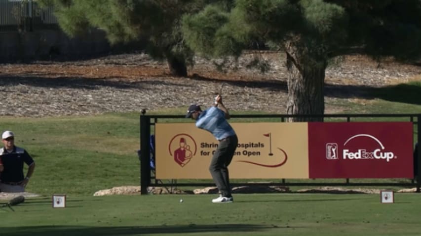 Geoff Ogilvy dialed in on No. 14 at Shriners