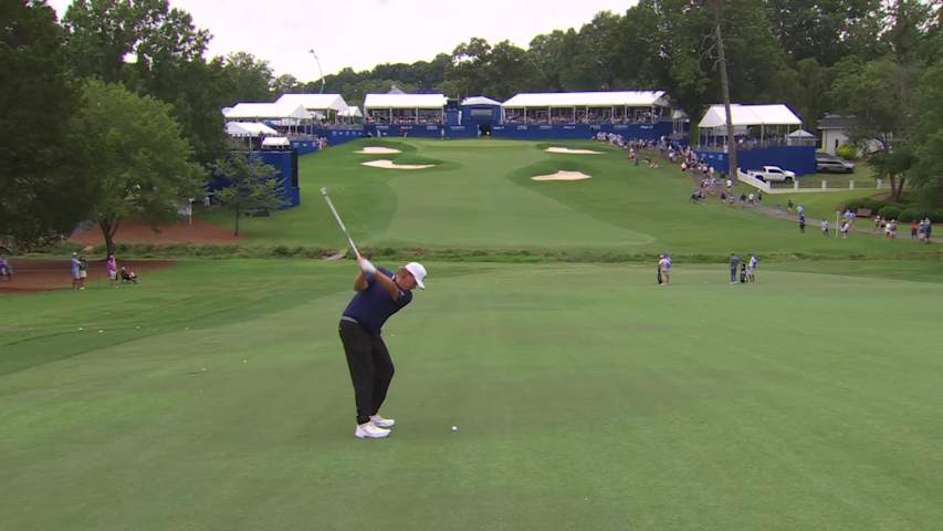 Sami Valimaki makes birdie on No. 18 at Wyndham