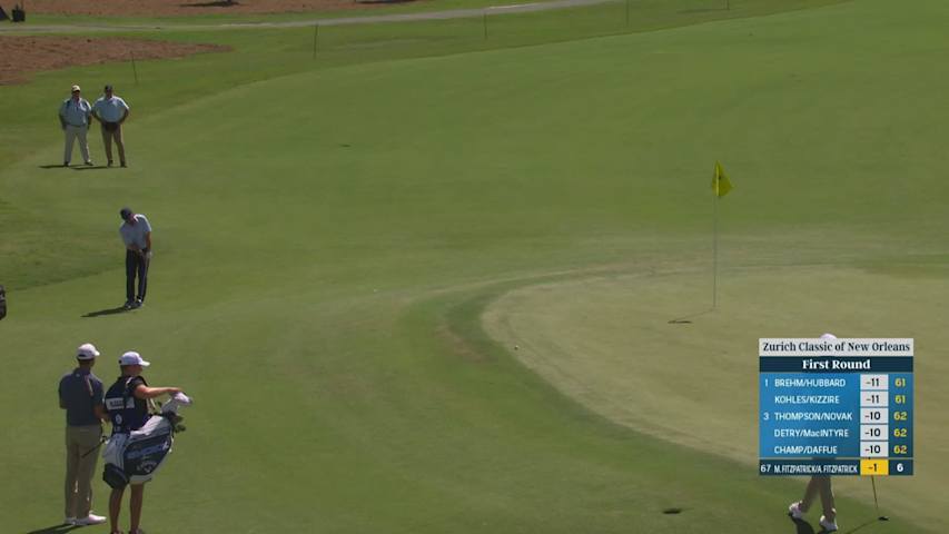 Alex Fitzpatrick holes out for eagle at Zurich Classic