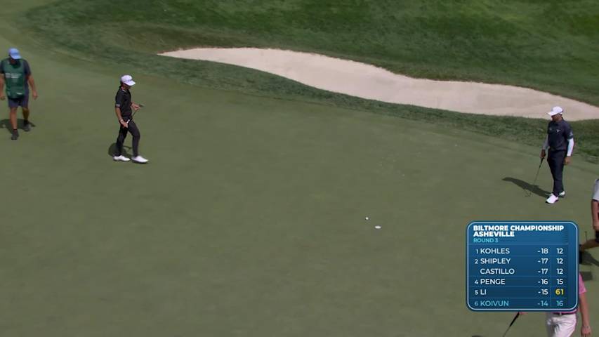 Jackson Koivun makes birdie on No. 17 at Biltmore Championship