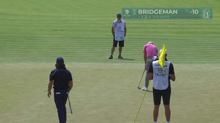 Jacob Bridgeman makes birdie on No. 9 at Truist Championship