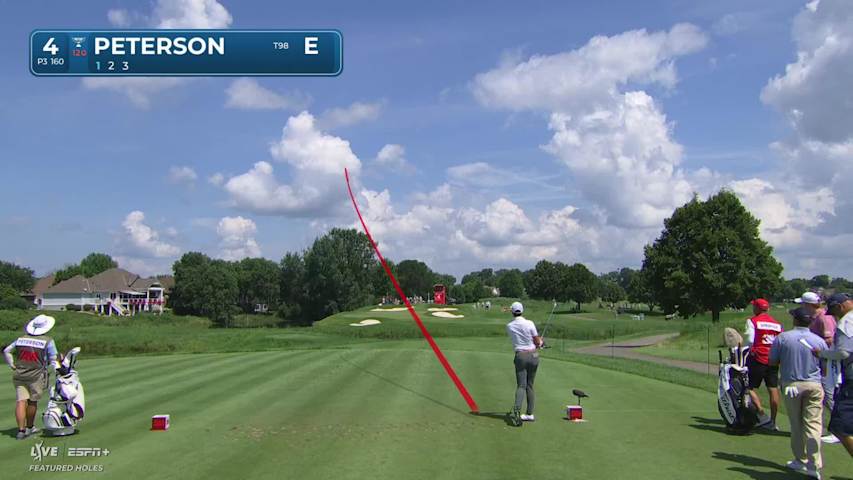 Paul Peterson sinks a 20-foot birdie putt on No. 4 at 3M Open