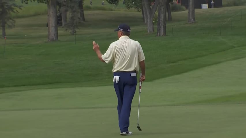 Wes Short, Jr. makes birdie putt at Rogers Charity