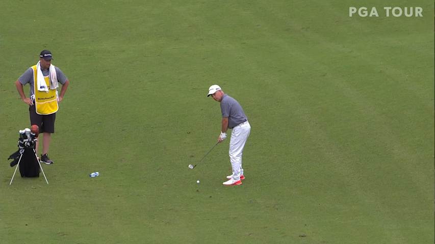 Scott Hebert hits flagstick to set up birdie at the KitchenAid Senior PGA