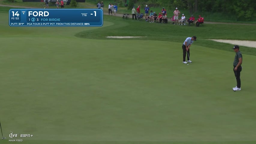David Ford sinks a 31-foot birdie putt on No. 14 at RBC Canadian