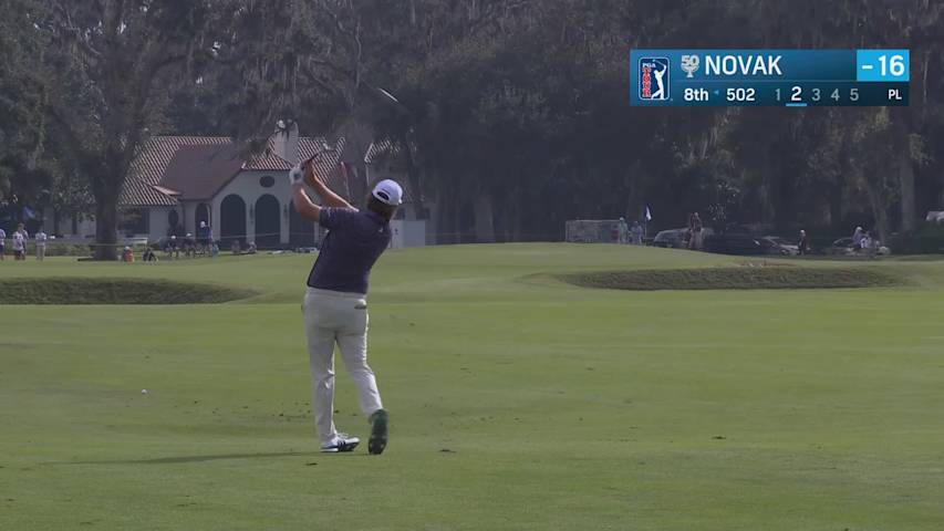 Andrew Novak makes birdie on No. 8 at The RSM Classic