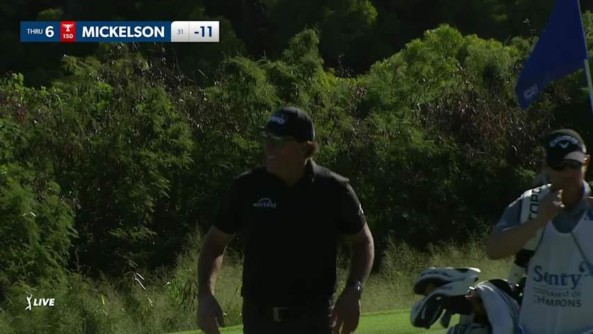 Phil Mickelson pitches it tight to set up birdie at Sentry