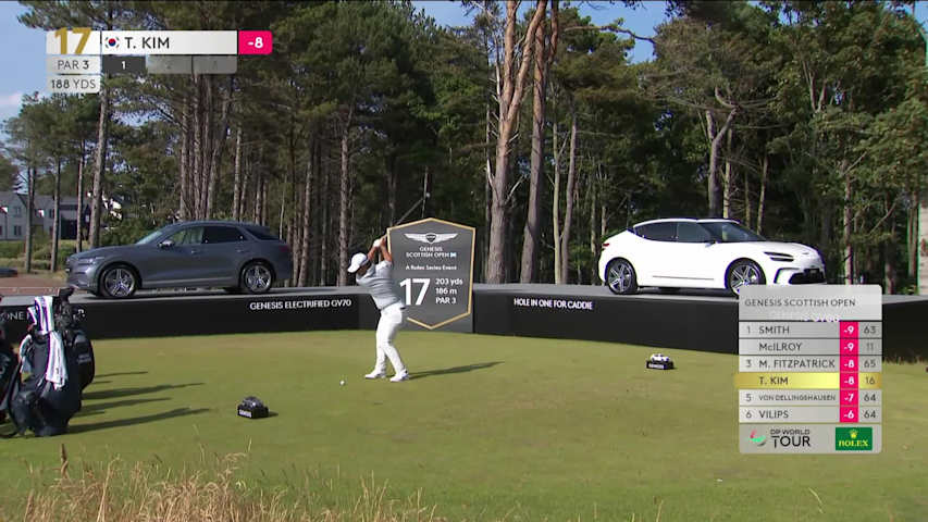 Tom Kim hits tee shot to 13 feet, sets up birdie on No. 17 at Genesis Scottish Open