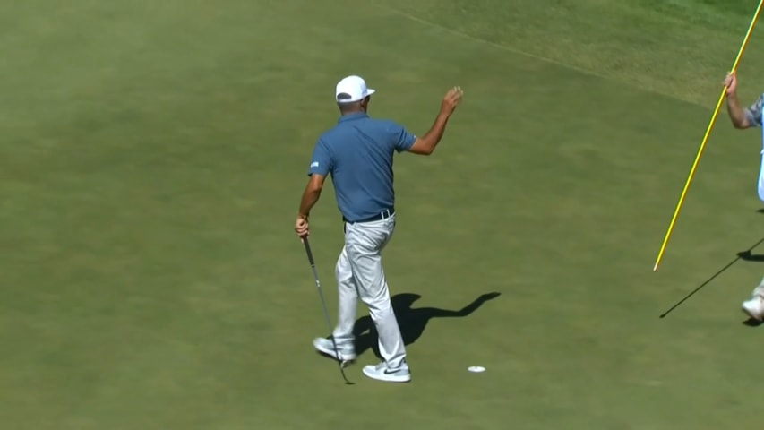 Dean Wilson makes birdie on No. 14 at Shaw Charity