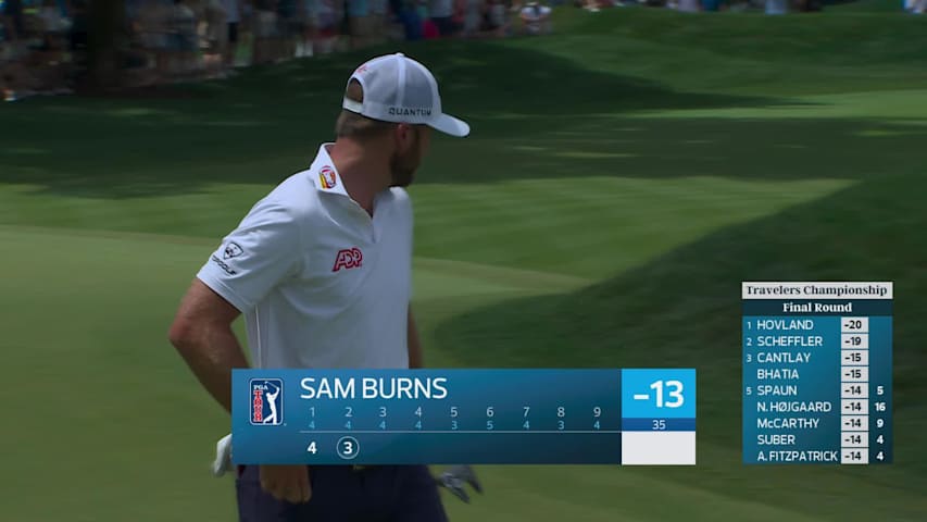 Sam Burns's 70-yard approach sets up birdie on No. 2 at Travelers
