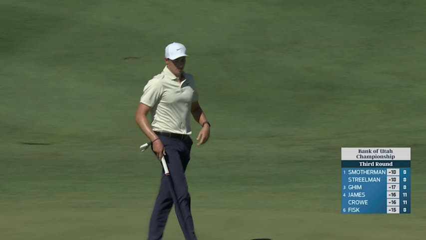 Ben James sinks 5-foot putt for birdie on No. 11 at Bank of Utah