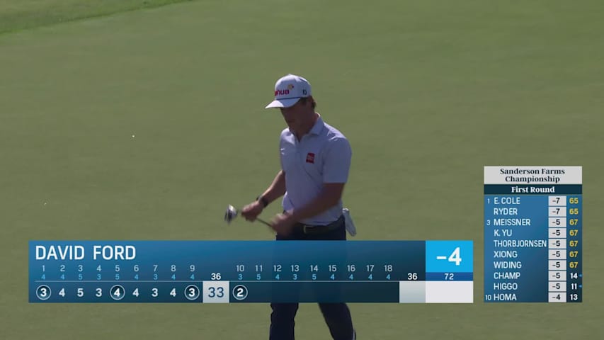 David Ford holes out 22-foot shot from fairway for birdie at Sanderson Farms