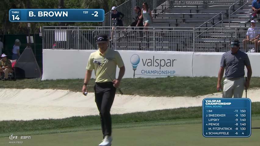 Blades Brown makes birdie on No. 14 at Valspar