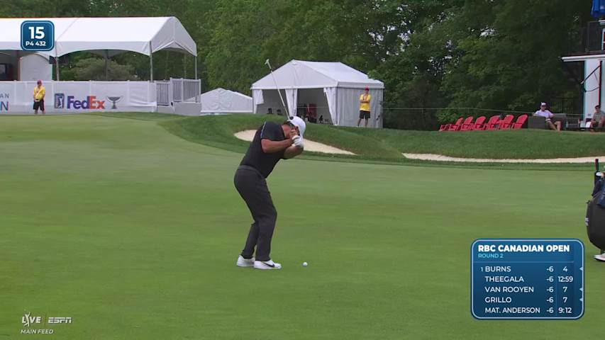 Brooks Koepka gets up-and-down from 58 yards for birdie on No. 15 at RBC Canadian